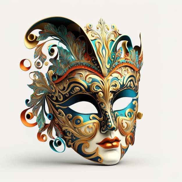 Mas do carnaval, conceito de festival de máscara de design de arte digital isolado