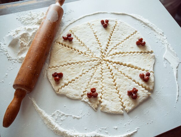 Masa con cerezas