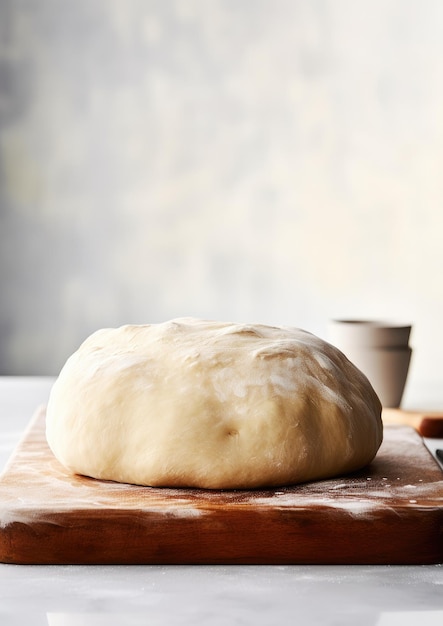 Masa esponjosa con fondo claro y luz por ambas caras Producción de pan IA generativa