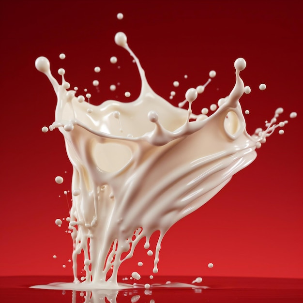 Foto la masa de leche que sale del marco horizontalmente