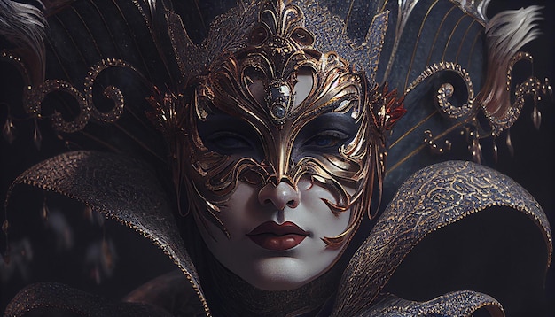 Máscara colorida tradicional do conceito de celebração do Carnaval de Veneza Carnevale di Venezia Gerado AI