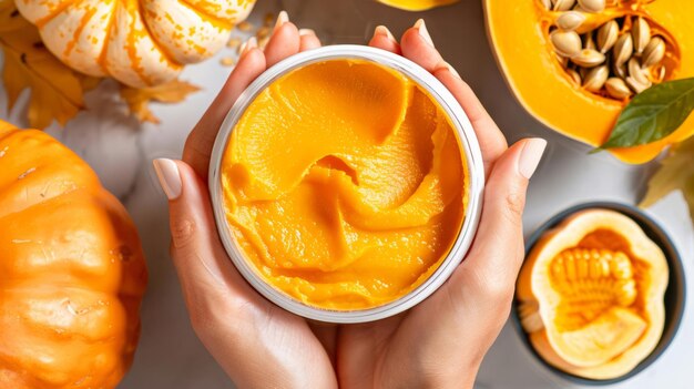 Máscara de crema exfoliante con enzima de calabaza