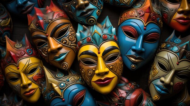 La máscara y las cuentas del carnaval veneciano La esencia del Mardi Gras