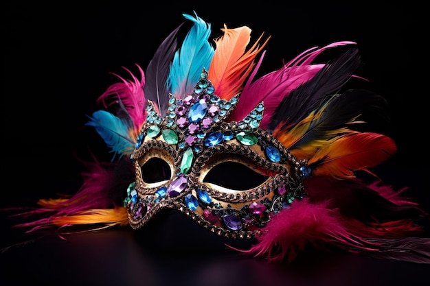 Máscara de Carnaval com Pedras Brilhantes