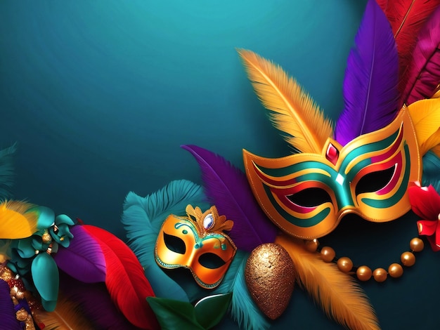 Máscara de carnaval confete Mardi Gras fundo melhor qualidade hiperrealista modelo de imagem de papel de parede