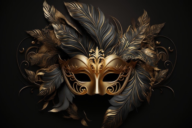 Máscara de carnaval de Veneza criada com tecnologia de IA generativa