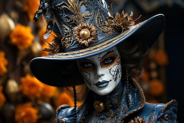 Máscara de carnaval em Veneza, Itália Dia dos Mortos