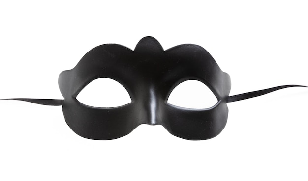 Máscara de carnaval isolada em um disfarce de teatro veneziano preto de fundo branco