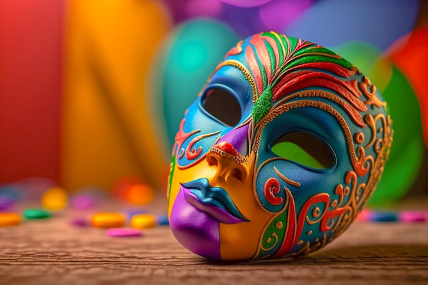 Máscara de carnaval máscara de carnaval colorida folião folião O acessório só começou a ser usado em festas.