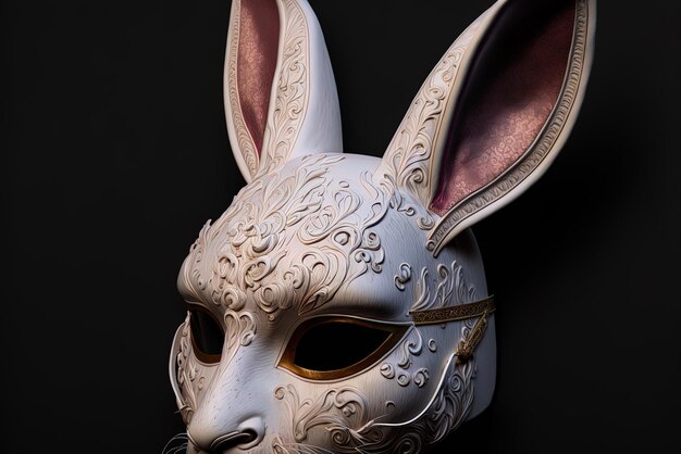 Máscara de coelho branco para o carnaval