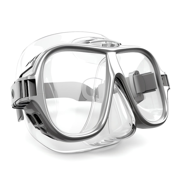 Máscara de mergulho com lente de plástico transparente