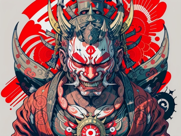 Máscara estilo Hannya de 0mib illustrator obra maestra alta calidad 8k alta resolución