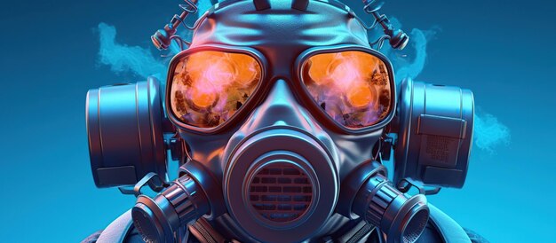 Máscara de gas cyberpunk química futurista