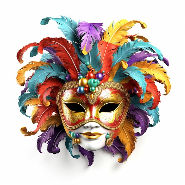 Máscara de Mardi Gras PNG de fondo blanco