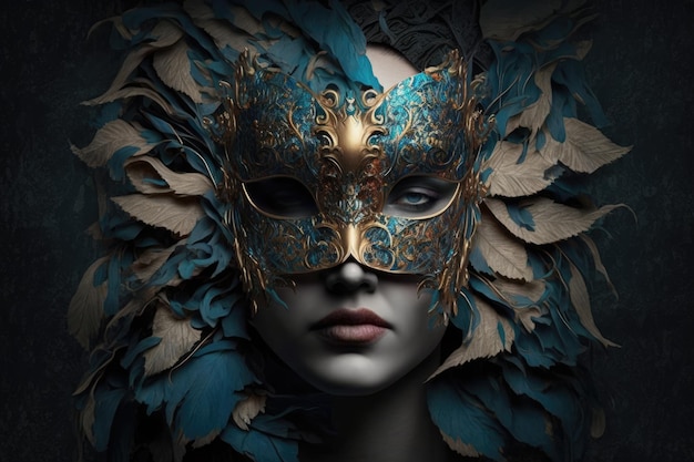 Máscara de la mascarada de una mujer