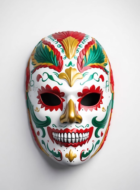Foto máscara mexicana autêntica em fundo branco imagem de alta qualidade