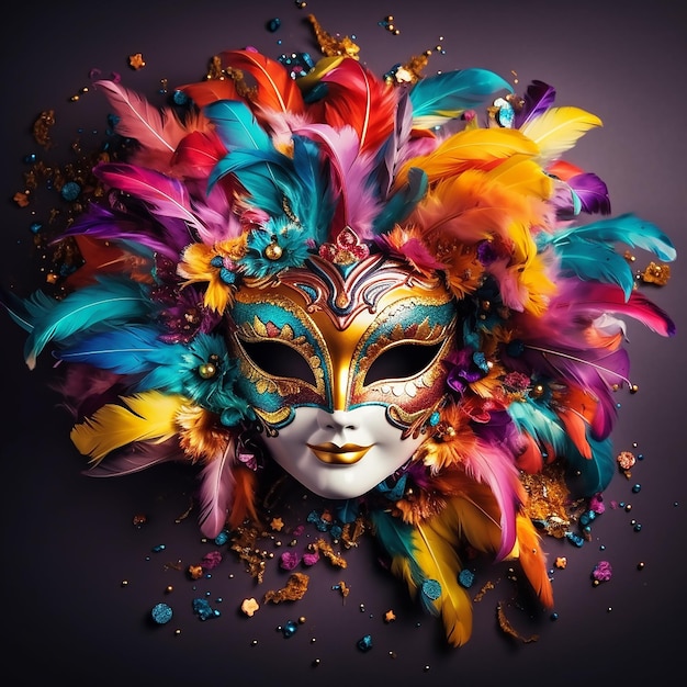 Máscara multicolor de foto brilhante