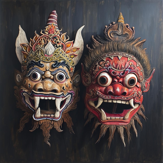 La máscara de Rangda y Barong