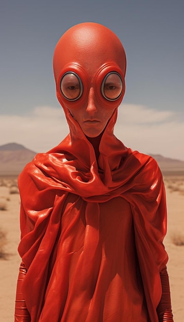 Foto una máscara roja con una cara en ella