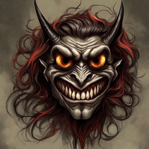máscara de sonrisa de demonio