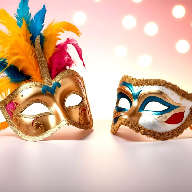 Máscaras de Carnaval detalhadas Efeito realista