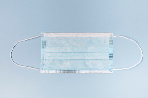 Máscaras médicas em azul