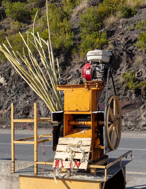 Maschinenextraktor für Zuckerrohrsaft am Straßenrand