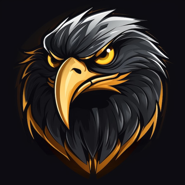 Mascota águila color negro y dorado Imagen generada por IA