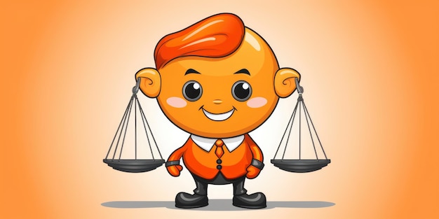 Mascota del asistente legal para el arte lineal del logotipo de una empresa IA generativa