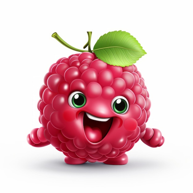 La mascota de las caricaturas de Happy Raspberry
