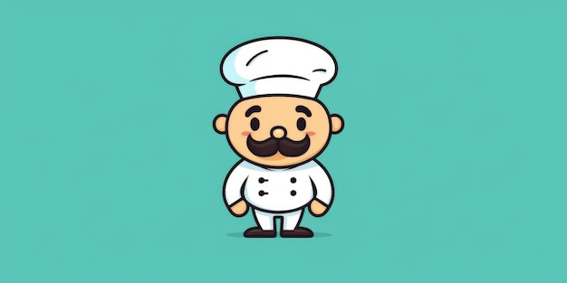 Mascota de chef para una línea de arte del logotipo de la compañía IA generativa