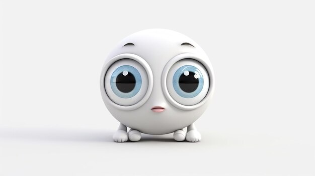 mascota de dibujos animados con grandes ojos mascota de dibujos animados con grandes ojos lindo 3d dibujos animados naranja lindo robot dibujos animados