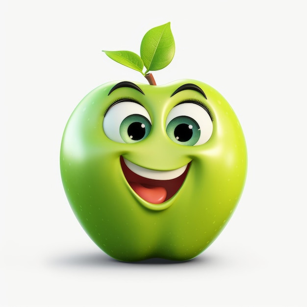 La mascota de dibujos animados de Happy Apple
