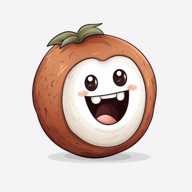 La mascota de los dibujos animados de Happy Coconut