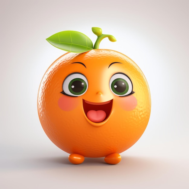 La mascota de dibujos animados de Happy Orange