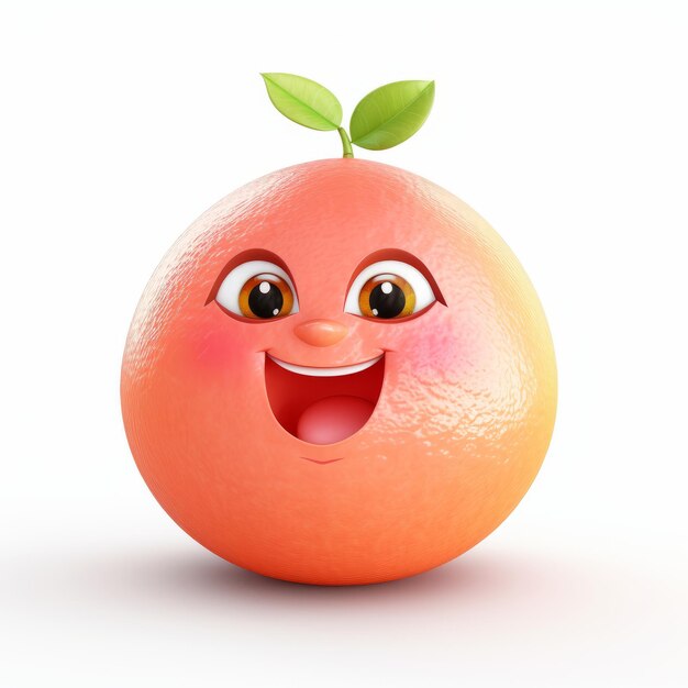 La mascota de dibujos animados de la pomelo feliz