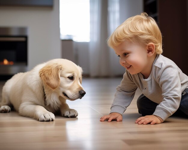 Mascota divertida Bebé y perro