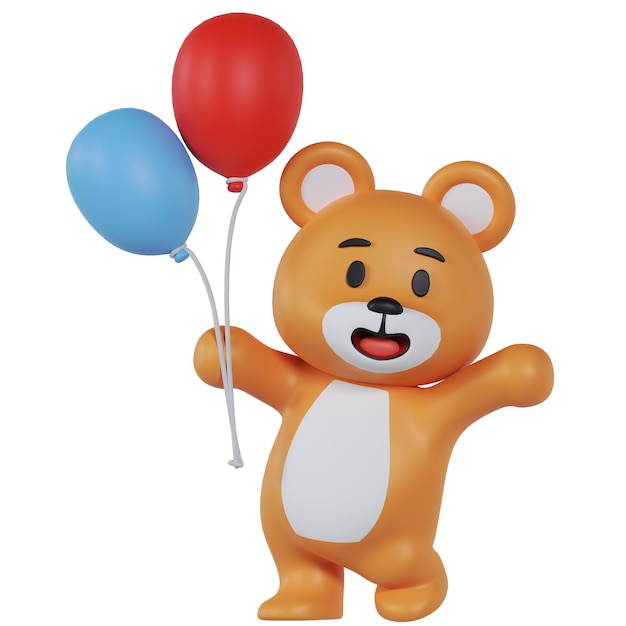 La mascota de la fiesta del oso lindo es la fiesta del globo.