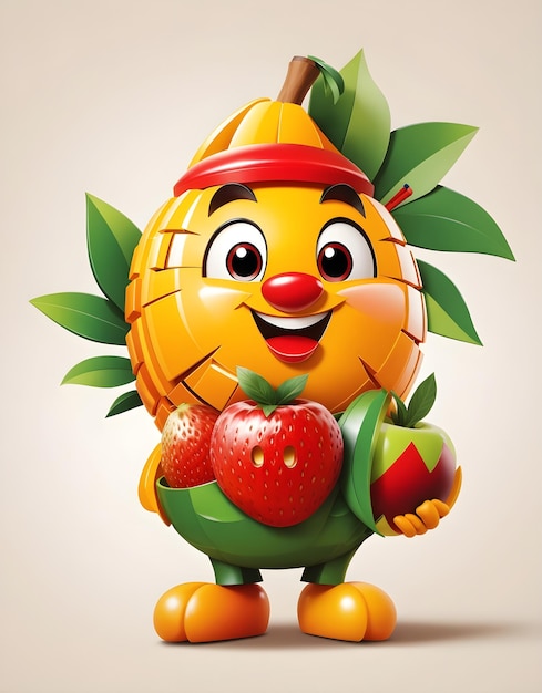 mascota de frutas 3d