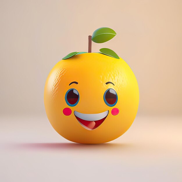 Mascota de frutas feliz y divertida Inteligencia Artificial Generativa