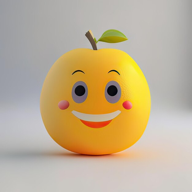 Mascota de frutas feliz y divertida Inteligencia Artificial Generativa