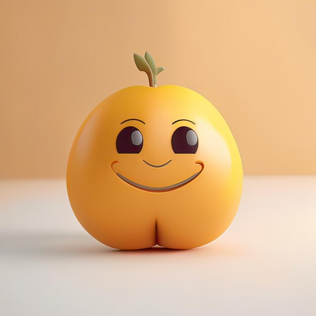 Foto mascota de frutas feliz y divertida inteligencia artificial generativa