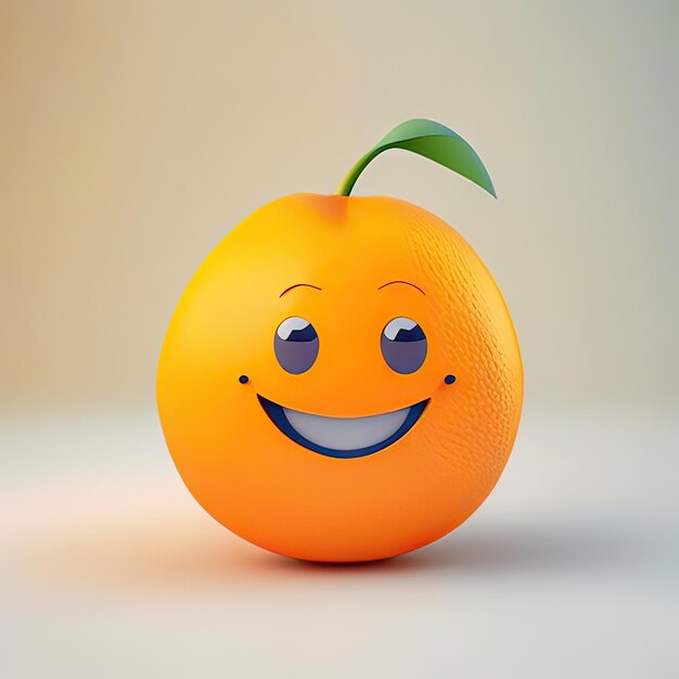 Foto mascota de frutas feliz y divertida inteligencia artificial generativa