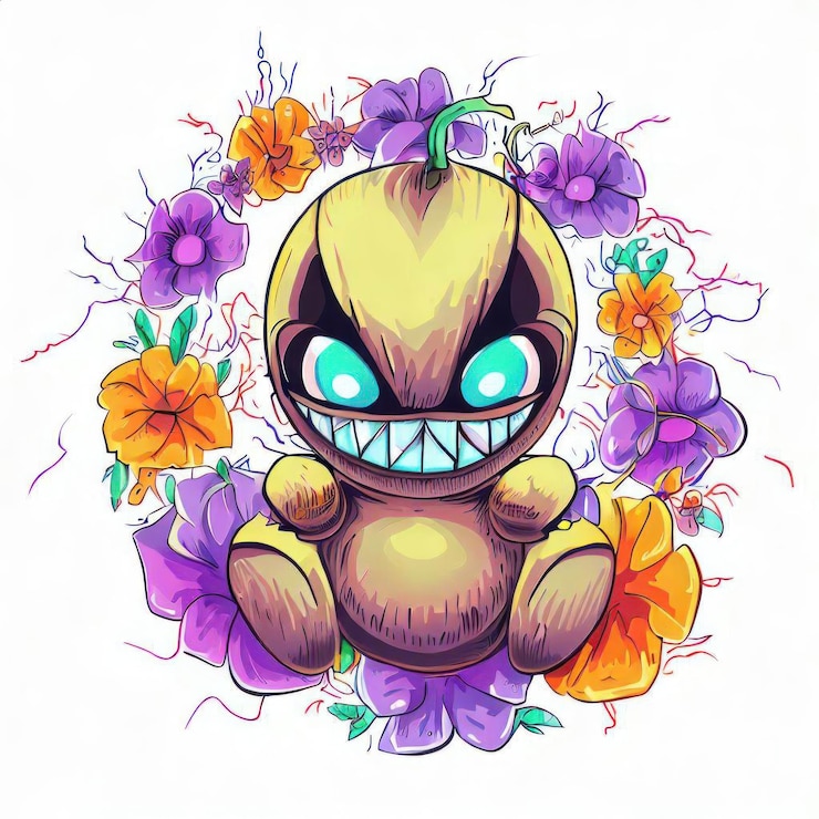 Foto la mascota de halloween de la noche embrujada vector ia generativa