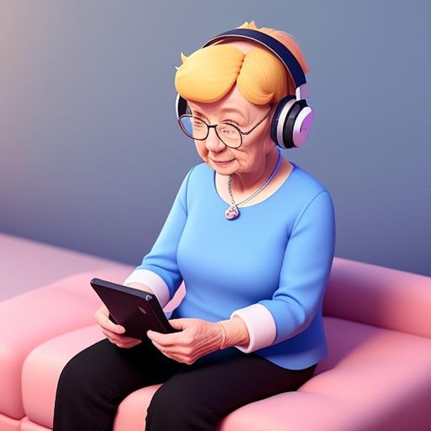 Mascota de juegos para la abuela Gamer