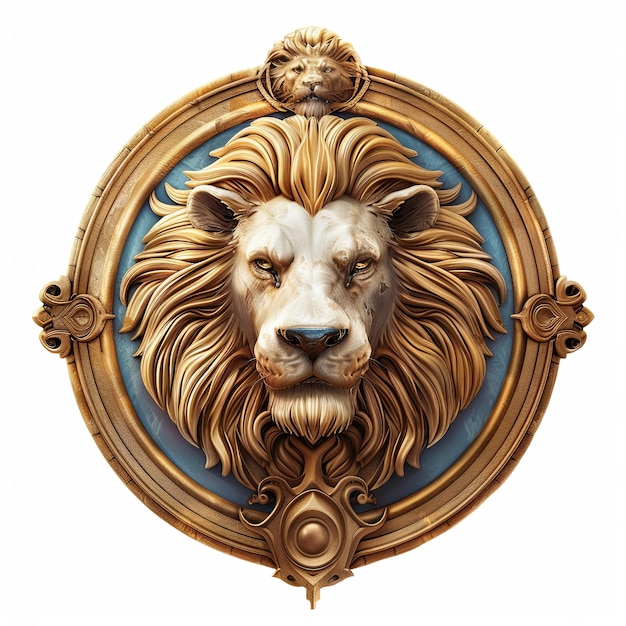 Foto una mascota con el logotipo de un león limpio