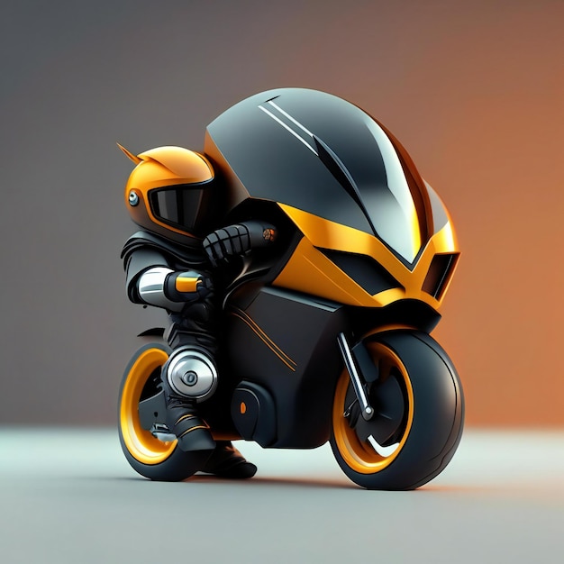 Mascota motera en motocicleta futurista IA generativa