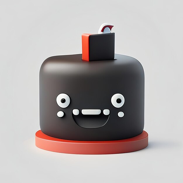 Foto mascota de pastel de cumpleaños minimalista ia generativa