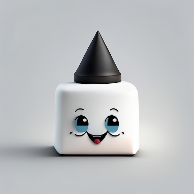 Mascota de pastel de cumpleaños minimalista IA generativa