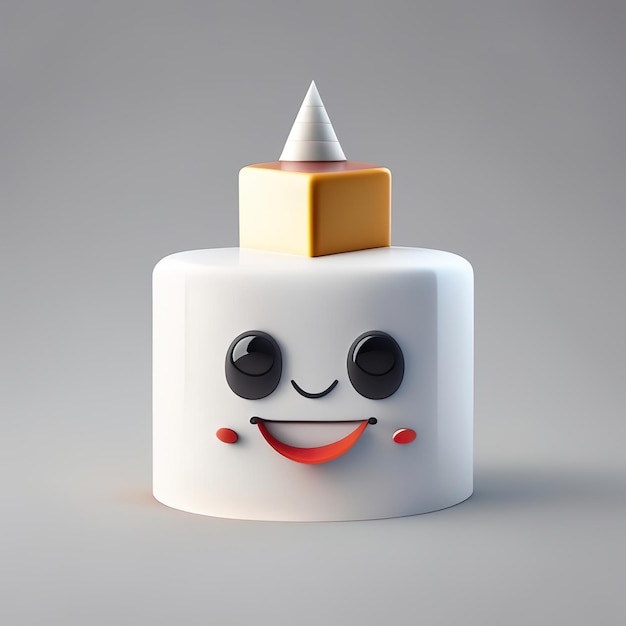 Foto mascota de pastel de cumpleaños minimalista ia generativa